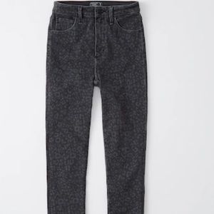 Black Leopard Print Jeans